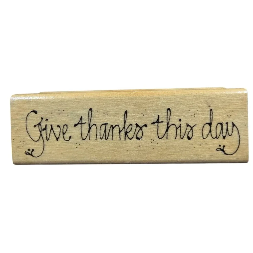 Rubber Stamp Set Thanksgiving Wooden Pumpkins Wreaths Seasonal Greetings crafts
